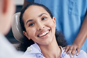 Close-up of happy, smiling dental patient