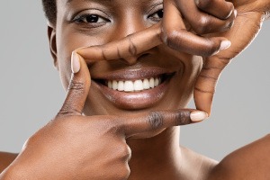 woman getting in-office teeth whitening