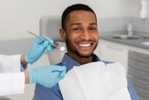 Man at his dental checkup
